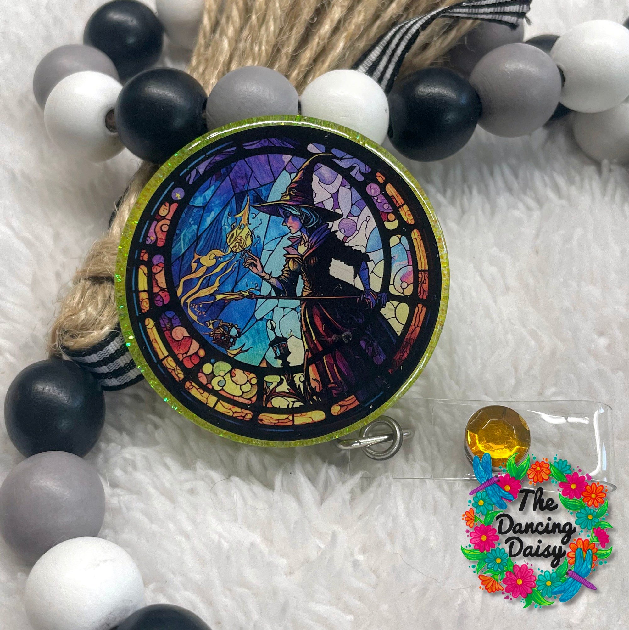 Stained Glass Witch Decal