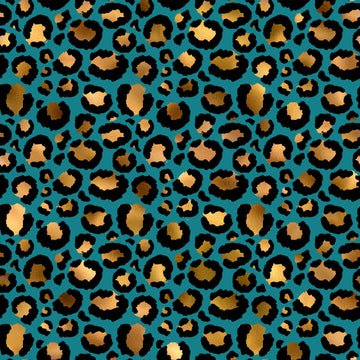 Leopard Skin Printed Vinyl - Teal Large Spots