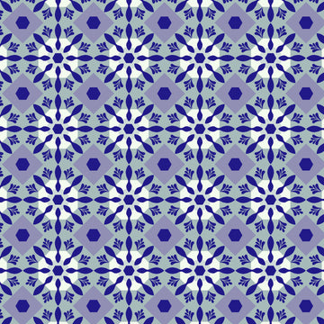 Blue Moroccan style pattern printed vinyl