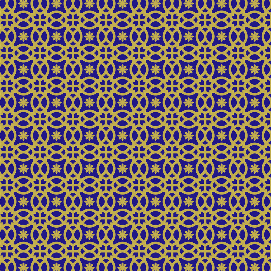 Gold Moroccan style pattern printed vinyl