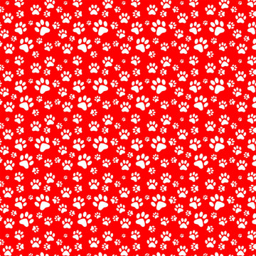 Paw Print Vinyl - Red