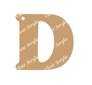 Alphabet Letter D Clear Acrylic