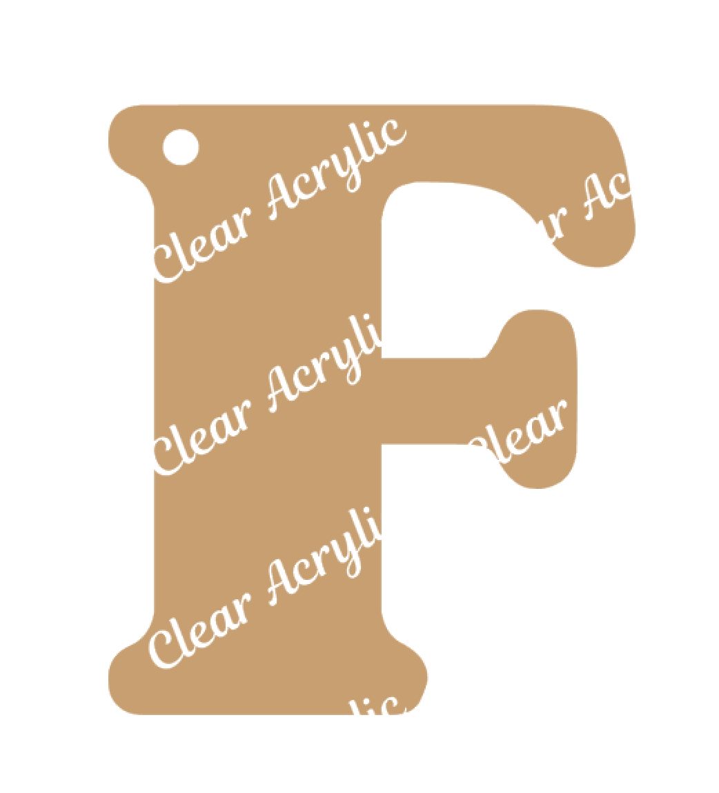Alphabet Letter F Clear Acrylic