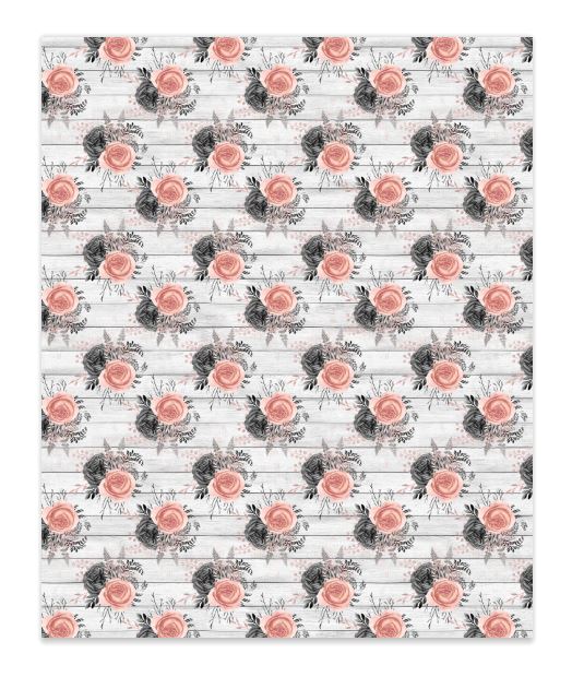 Blush Roses Grey Wood Faux Leather Sheets