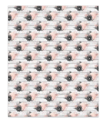 Blush Charcoal Roses Wood Slat Faux Leather Printed Sheets