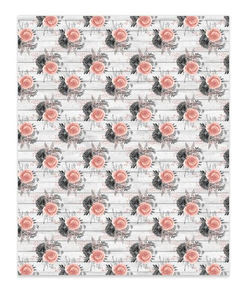 Blush Roses Grey Wood Faux Leather Sheets