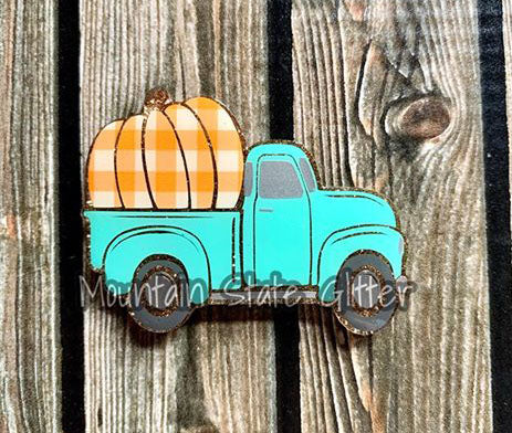 Pumpkin Vintage Truck Acrylic Blank