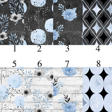 Blue Charcoal Patterns Vinyl