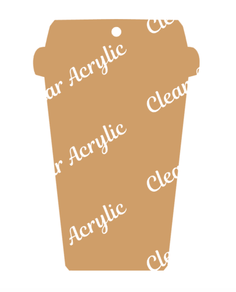 Coffee Latte To Go Cup Acrylic Blank Shape 