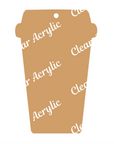 Coffee Latte To Go Cup Acrylic Blank Shape 