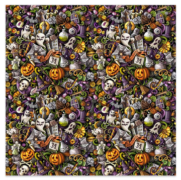 Doodle Halloween Adhesive Vinyl HTV Faux Leather