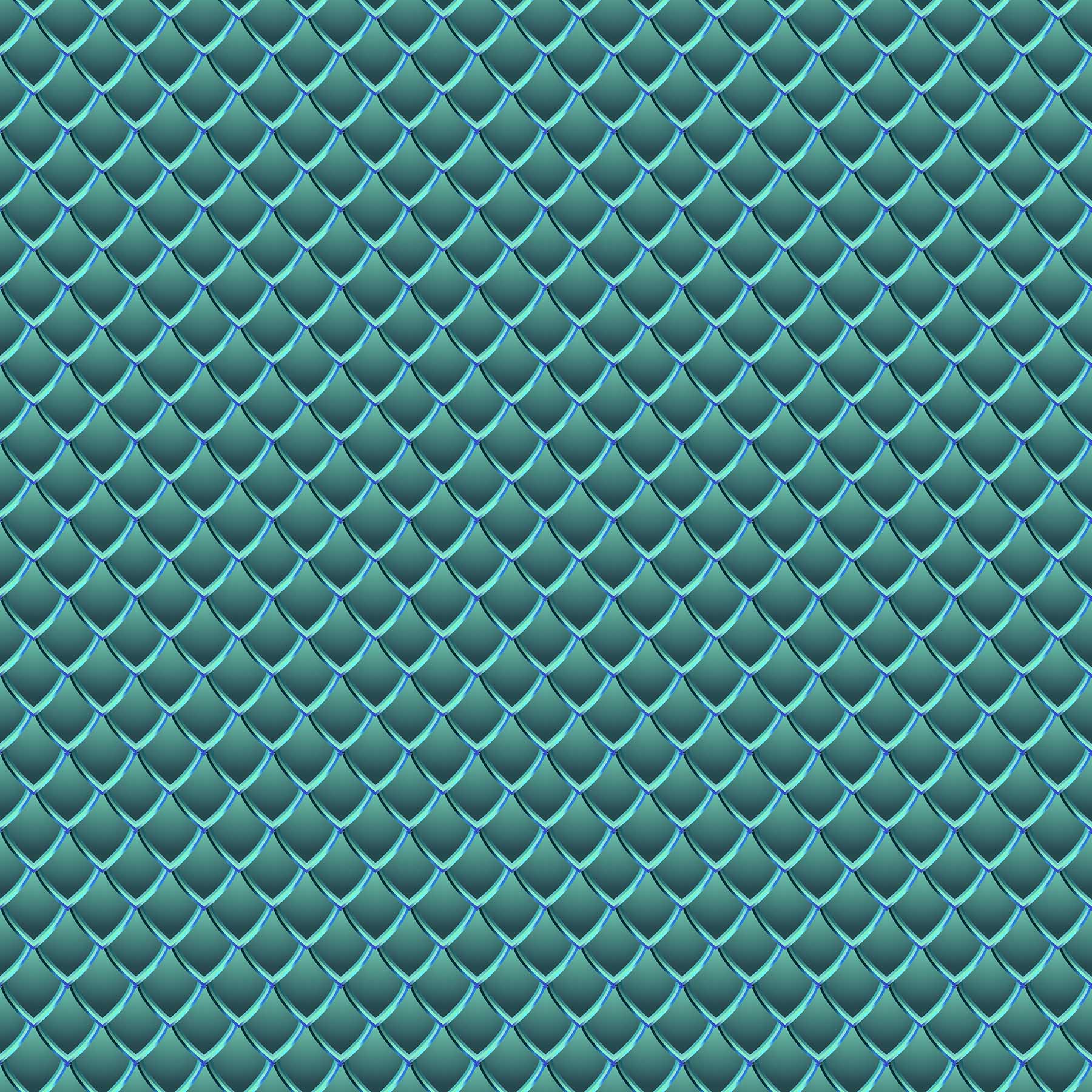 Dragon Scales Printed Vinyl - Teal