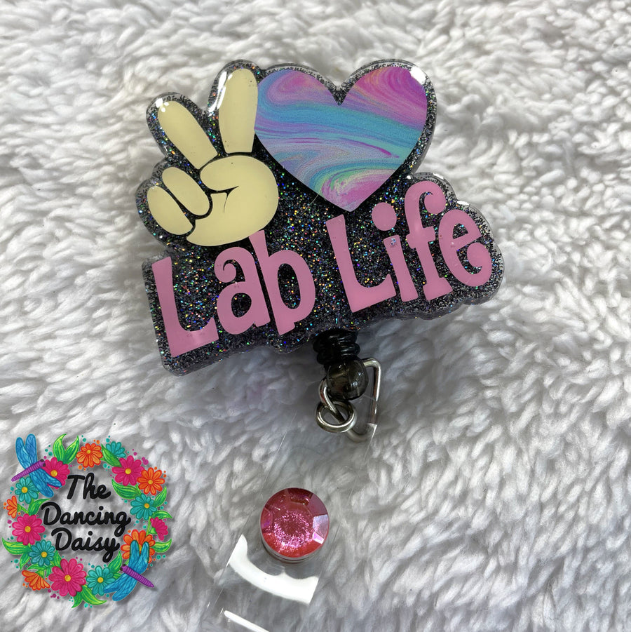 Peace Love Lab Life Badge Reel Blank