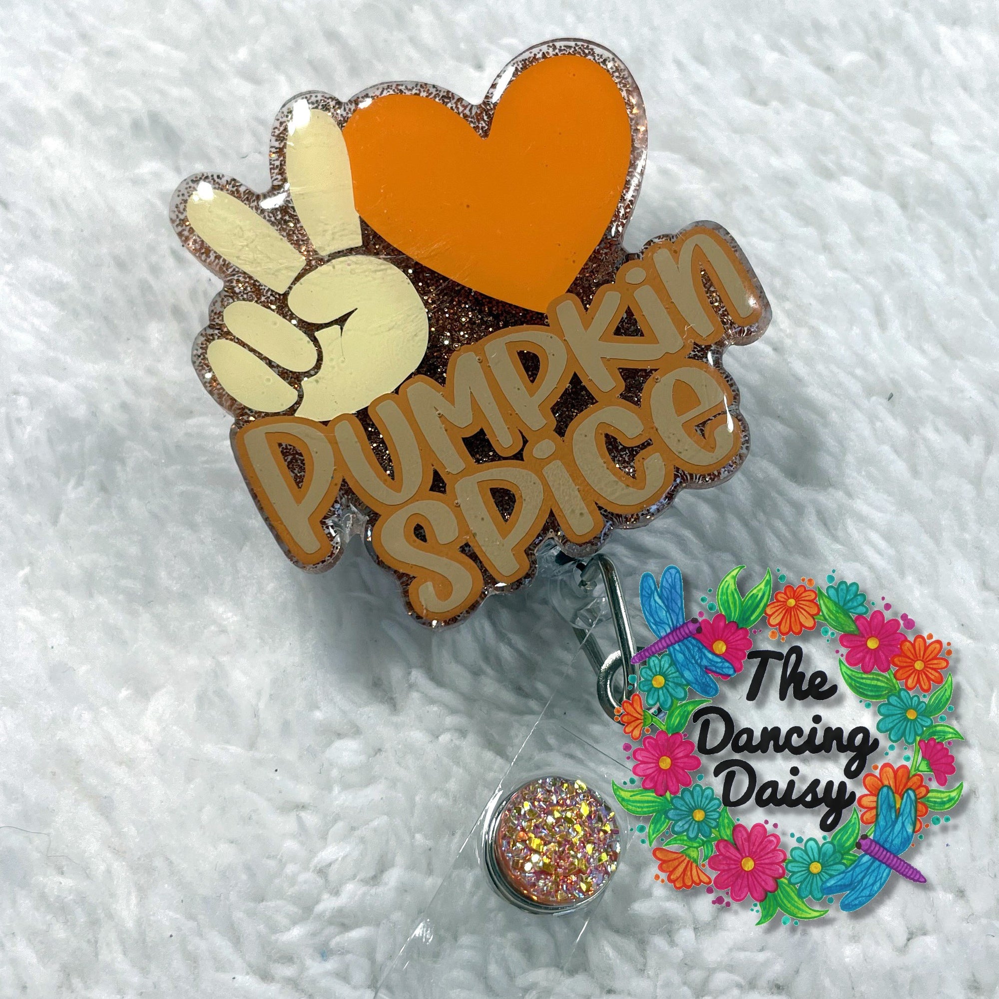 Peace Love Pumpkin Spice Badge Reel Blank