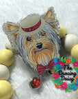 Hipster Yorkie Decal & Acrylic Blank COMBO