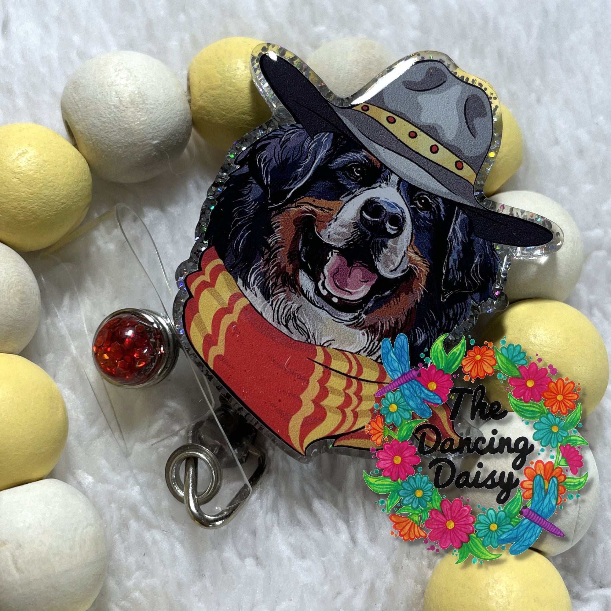 Hipster Bernese Mountain Decal &amp; Acrylic Blank COMBO