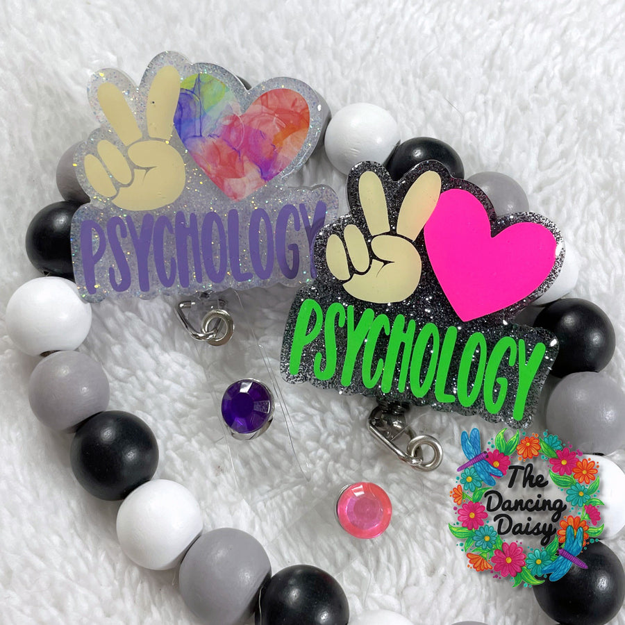 Peace Love Psychology Badge Reel Blank