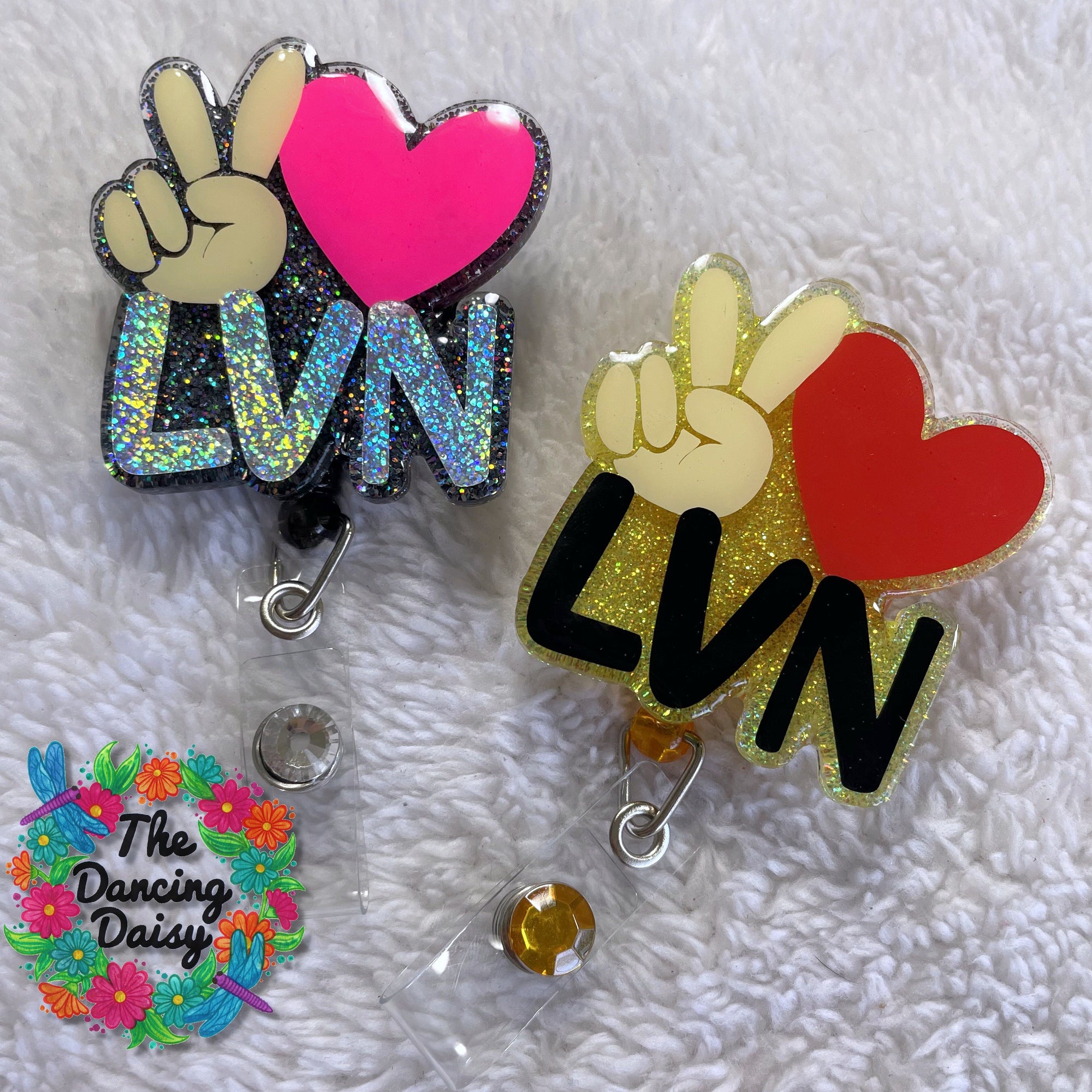 Peace Love LVN Badge Reel Blank