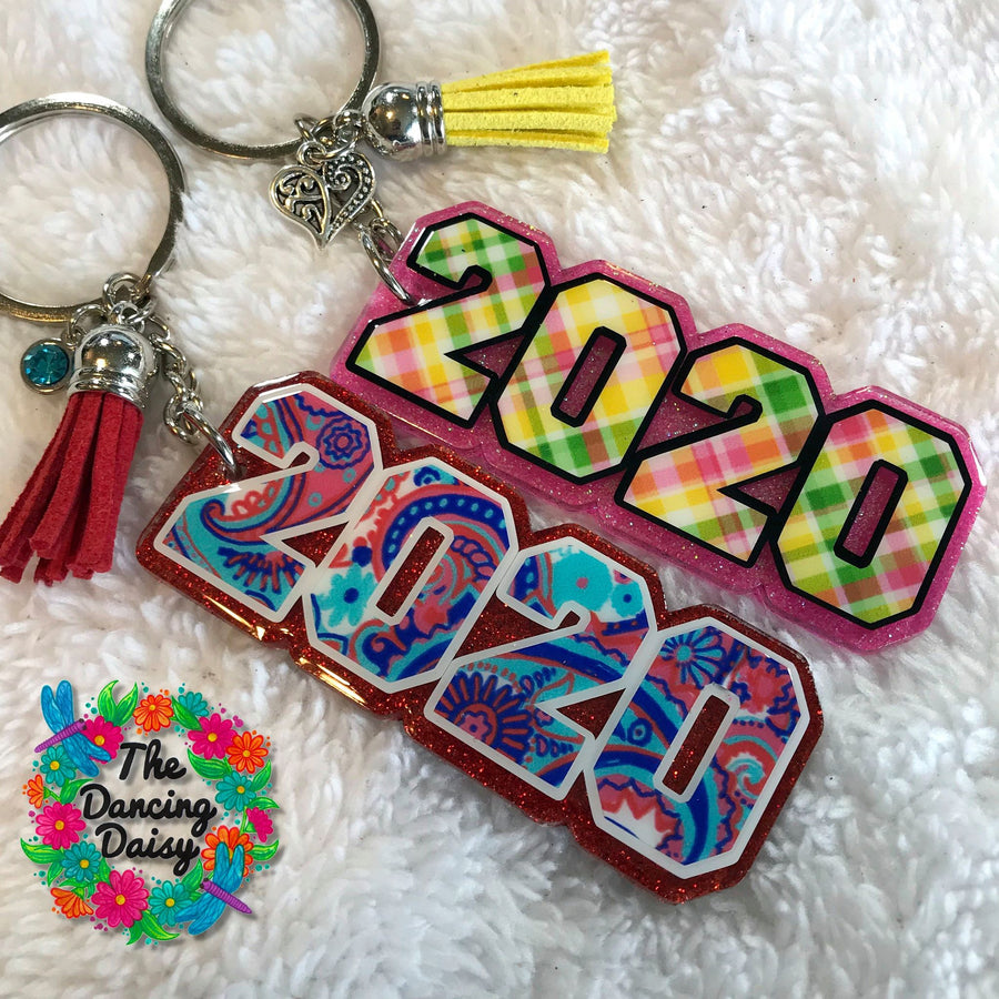 2020 year acrylic key chain blanks