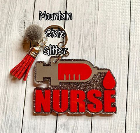 Nurse Hat Acrylic Key Chain Blank – Moxie Vinyls