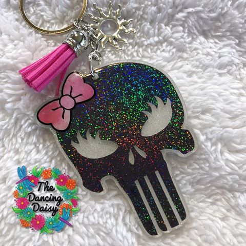 Skull with Bow Acrylic Blank