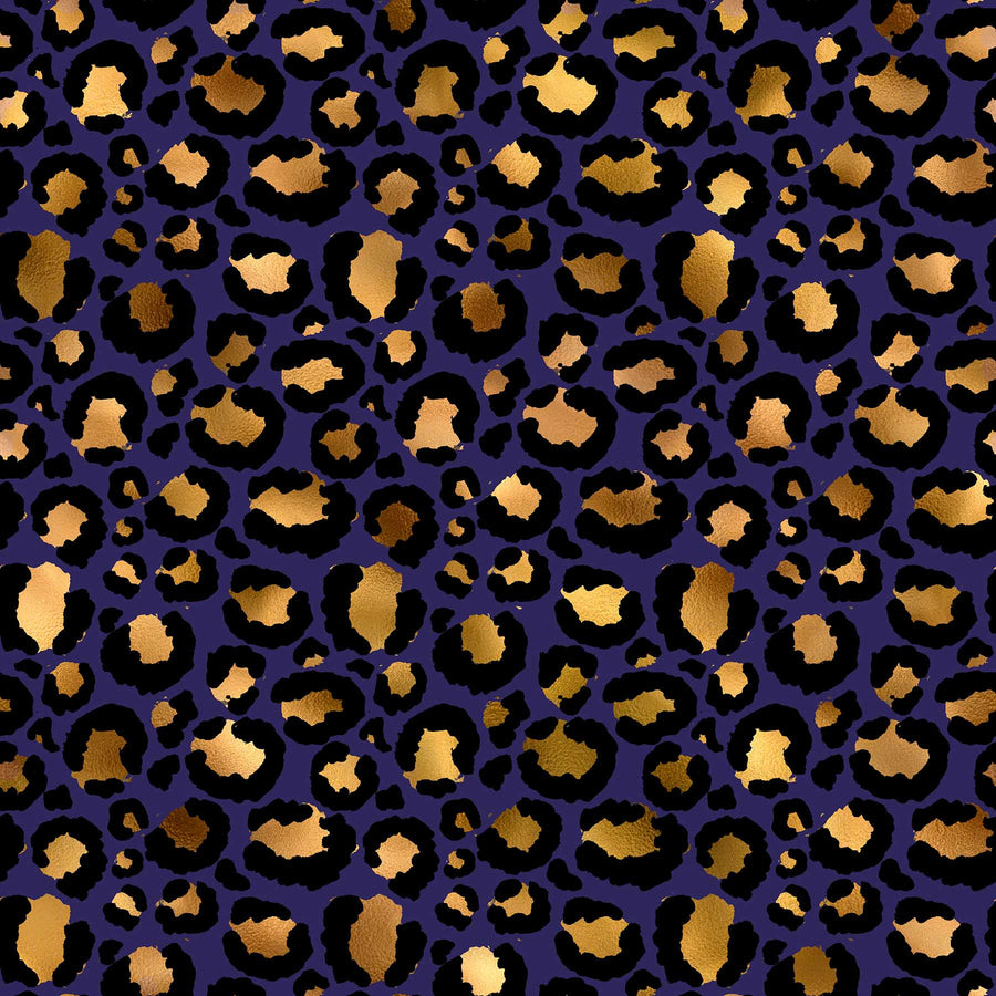 Leopard Skin Printed Vinyl - Navy Large Spots