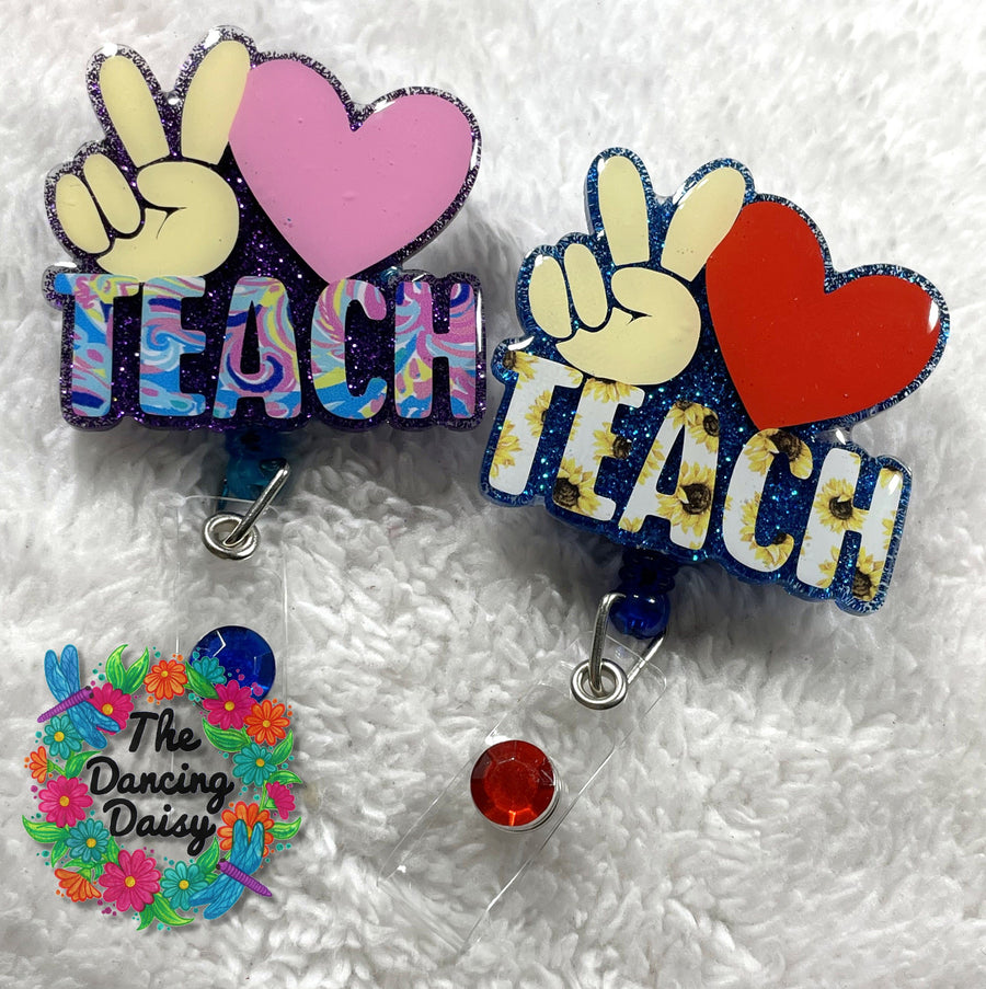 Peace Love Teach Acrylic Blank for Badge Reel Crafts – Moxie Vinyls