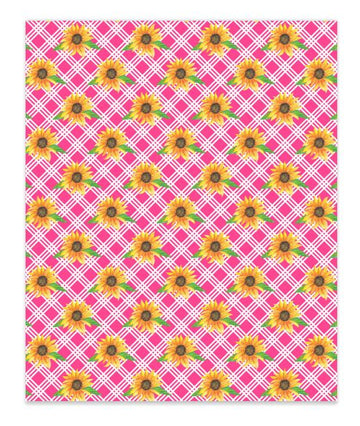 Pink Shabby Sunflowers Faux Leather Sheets