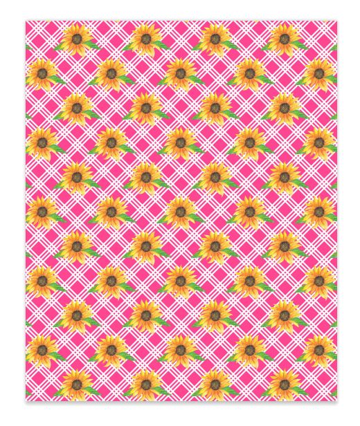 Pink Shabby Sunflowers Faux Leather Sheets