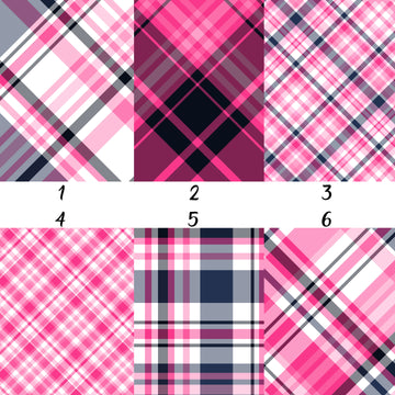 Pink Navy Plaid Vinyl