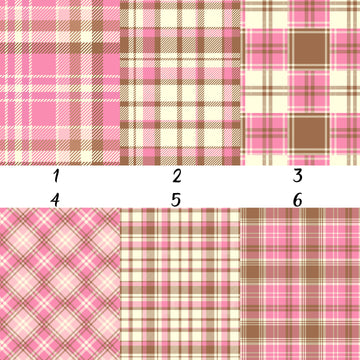 Pink Tan Plaid Vinyl