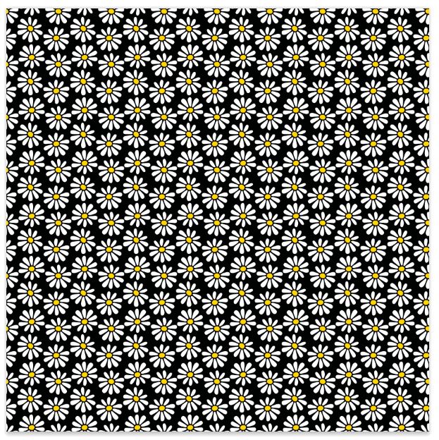 Retro Daisies Adhesive Vinyl Faux leather HTV