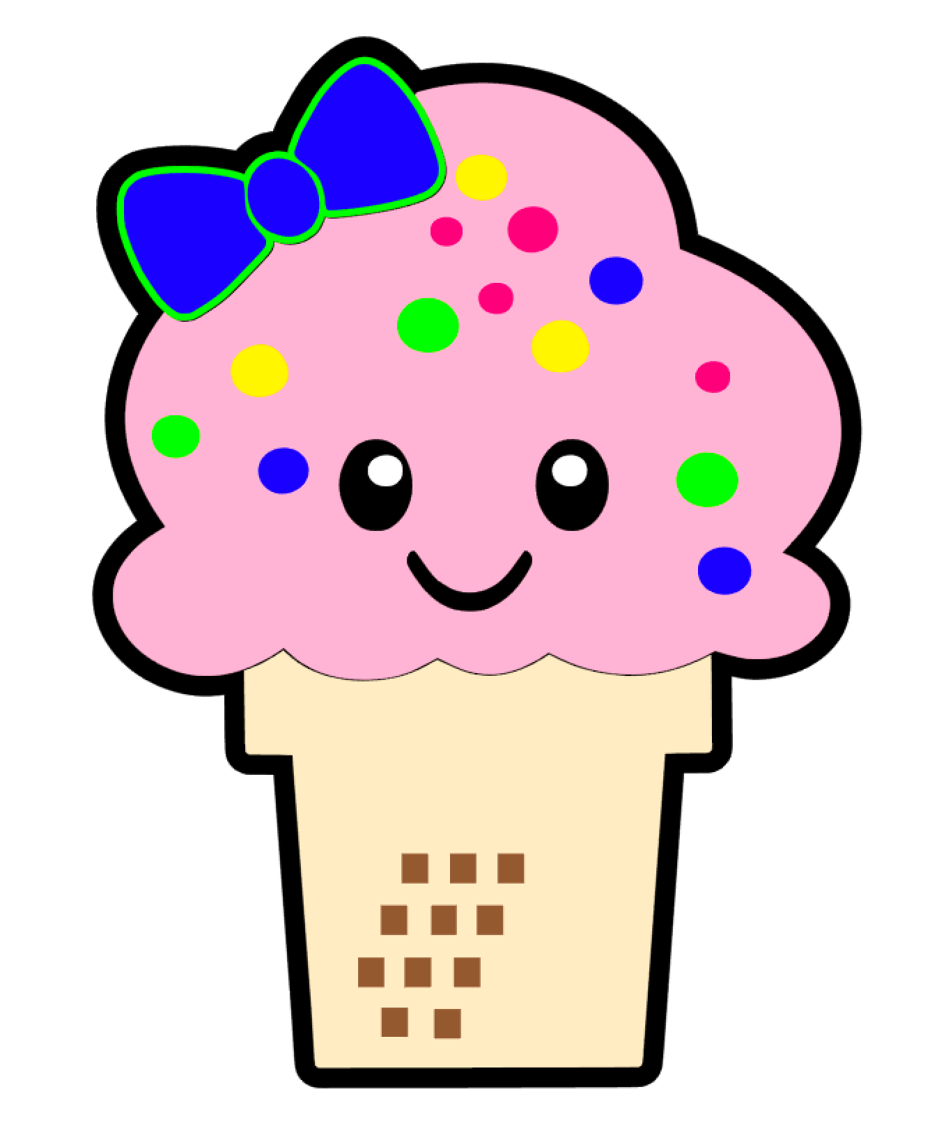 Cute Ice Cream Bow Acrylic Blank
