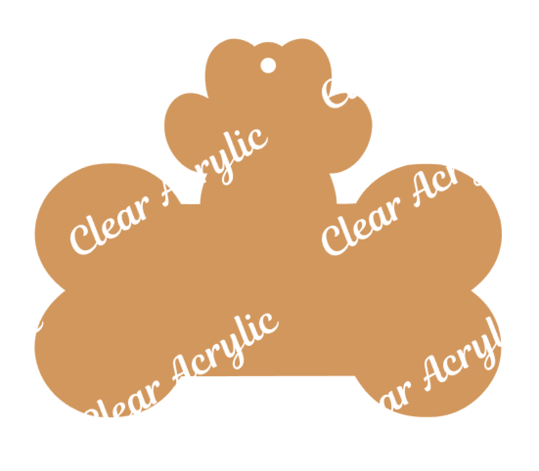 Dog Bone Paw Acrylic Ornament Blanks