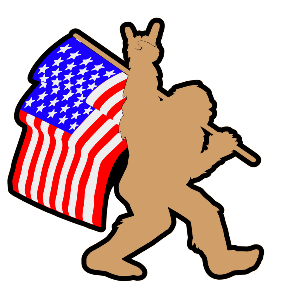 Bigfoot American Flag Acrylic Blank