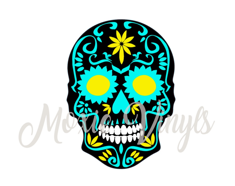 Sugar Skull Black DECAL