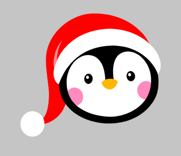 Penguin Santa Hat DECAL