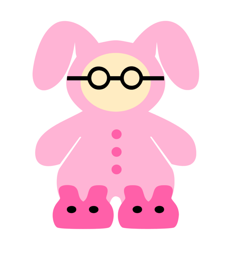 Pink Bunny PJs DECAL