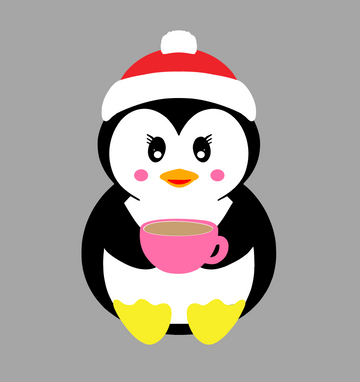 Penguin Hot Cocoa DECAL