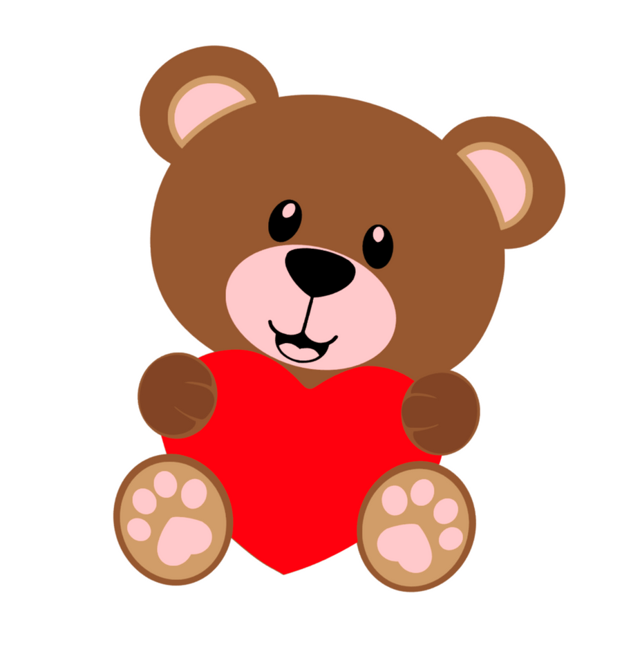 Valentine Bear DECAL
