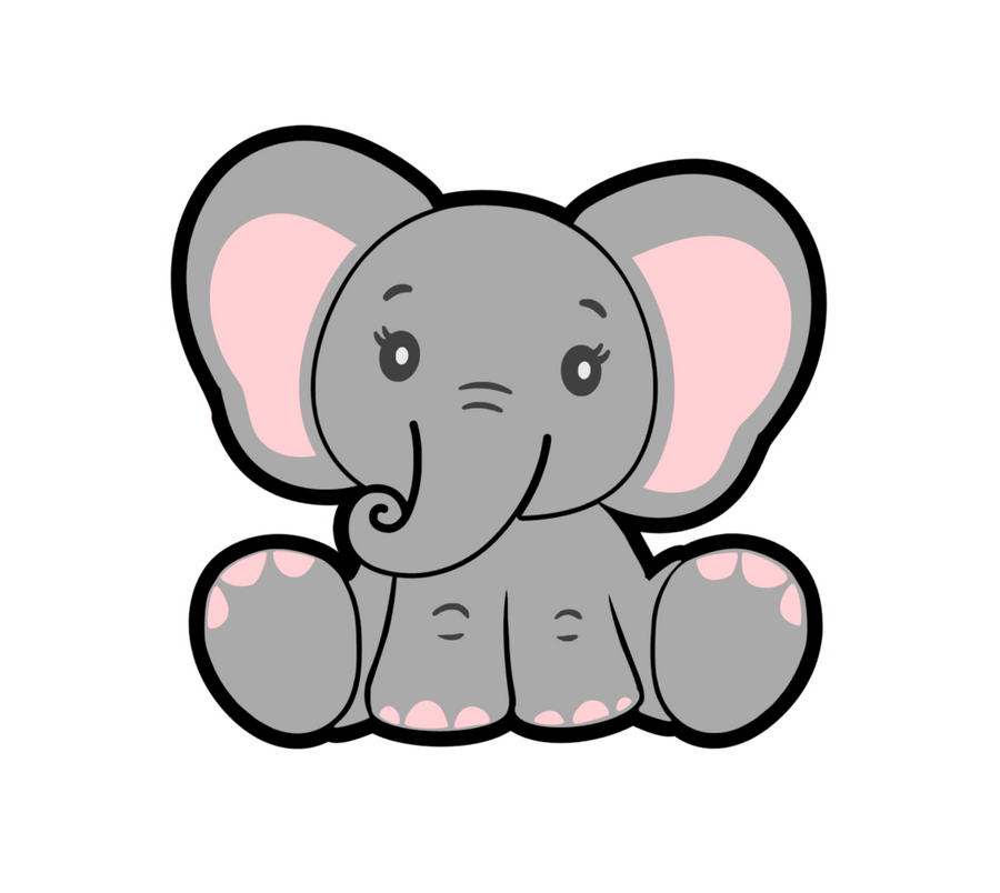Baby Elephant Sitting Acrylic Blank