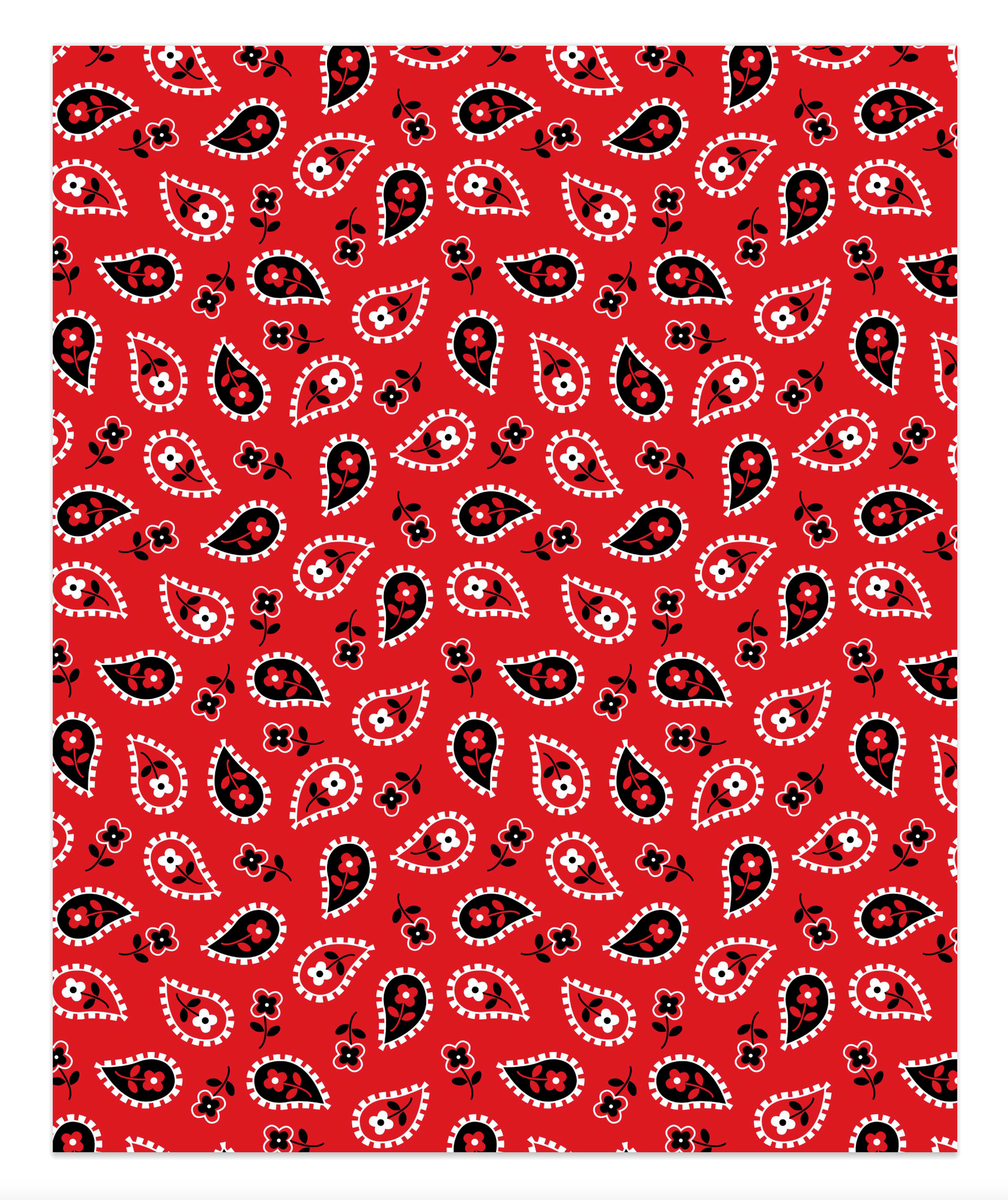 Red Bandana 3 Faux Leather