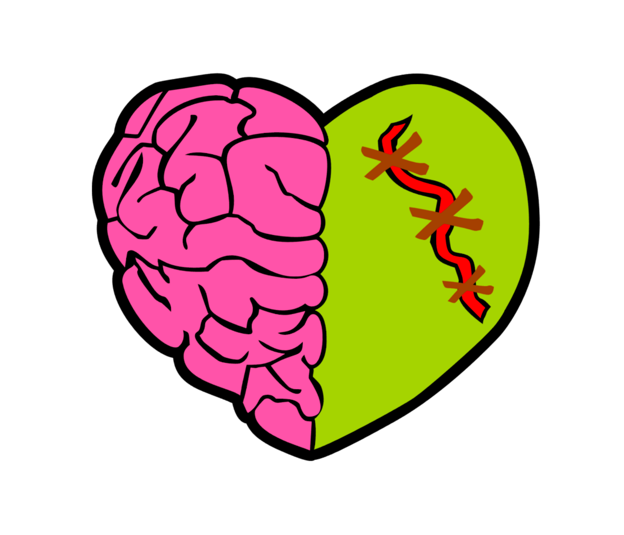 Zombie Brains Heart Acrylic Blanks for Halloween Crafts