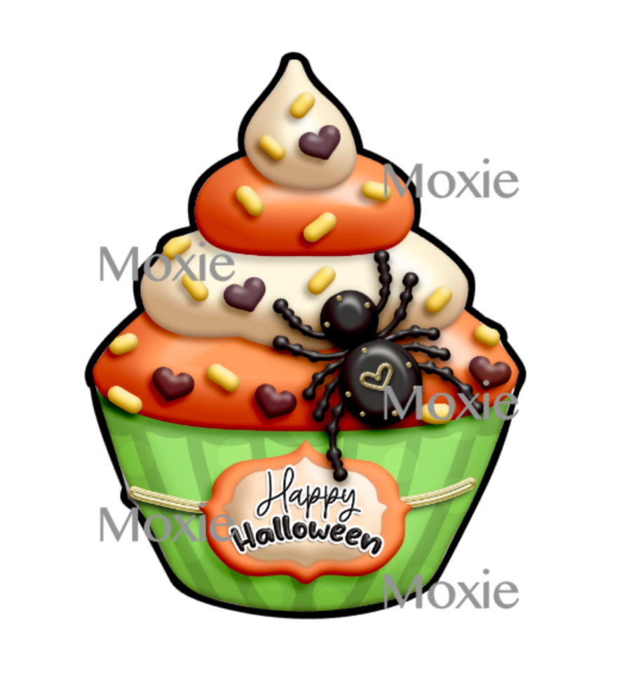 Halloween Cupcake Decal & Acrylic Blank COMBO