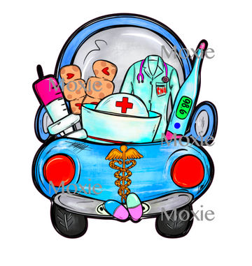 Nurse Truck Decal & Acrylic Blank COMBO