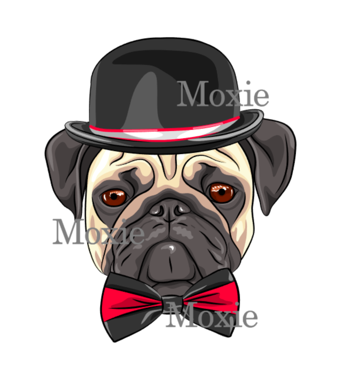 Hipster Pug Decal &amp; Acrylic Blank COMBO