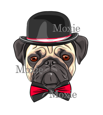 Hipster Pug Decal & Acrylic Blank COMBO