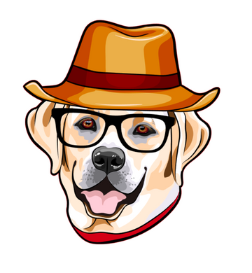 Hipster Labrador Decal & Acrylic Blank COMBO