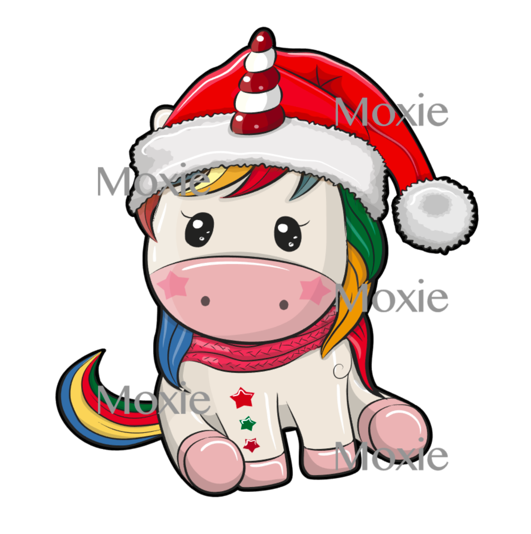 Christmas Unicorn Decal &amp; Acrylic Blank COMBO