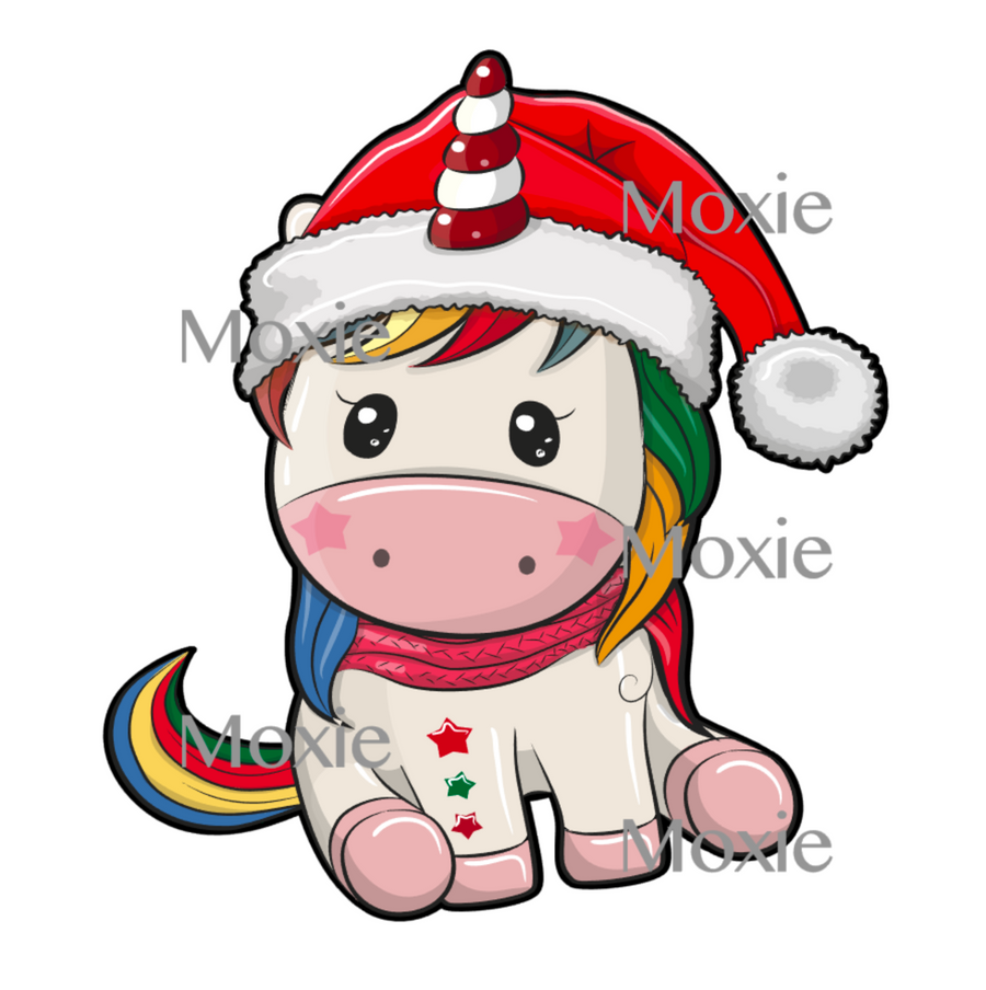 Christmas Unicorn Decal & Acrylic Blank COMBO